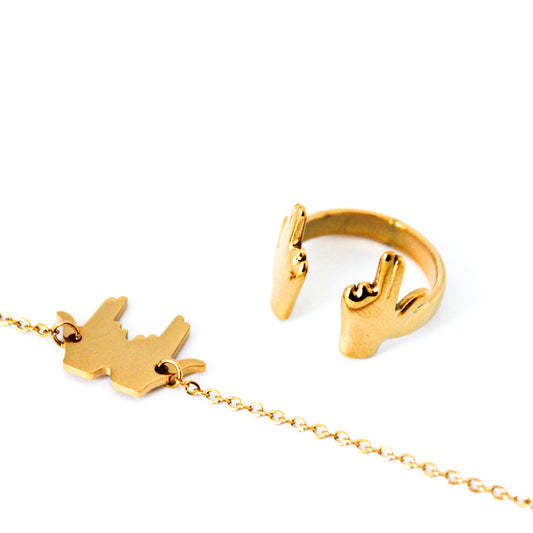 Pack bague + gourmette du « J »