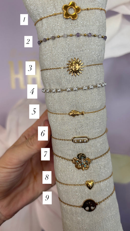 Bracelets dorée en acier