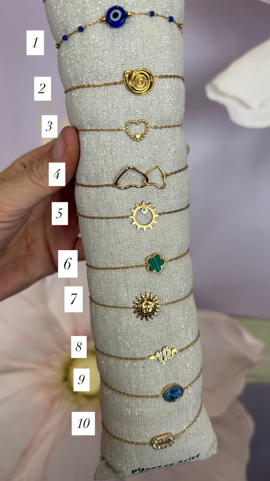 Bracelets dorée en acier