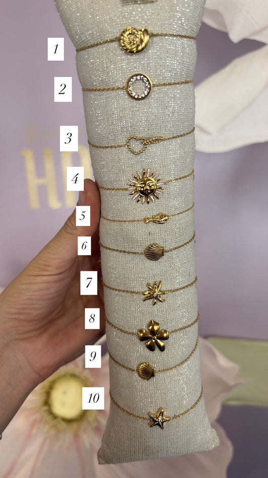 Bracelets dorée en acier